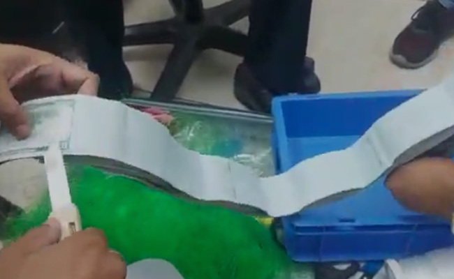 Watch: US Dollars Worth Rs 42.25 Lakh Found Hidden In Plastic Thread Rolls