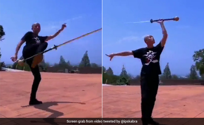 Watch: Man Balancing Spinning Sword On His Body Leaves Internet Amazed