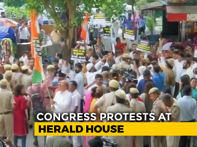 Congress Protests Outside National Herald Office After Probe Agency Raid