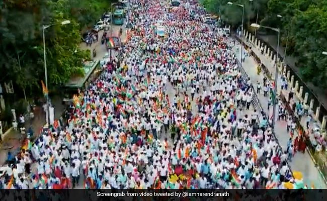 Watch: Karnataka Congress Takes Out Mega 'Freedom March' In Bengaluru