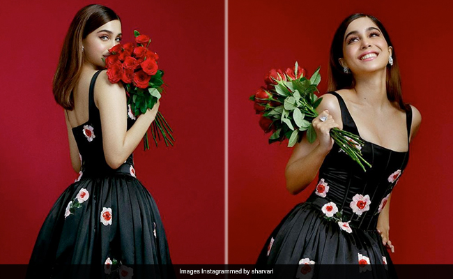 Sharvari Wagh's Classic Black Gown Gets A Beautiful Floral Touch