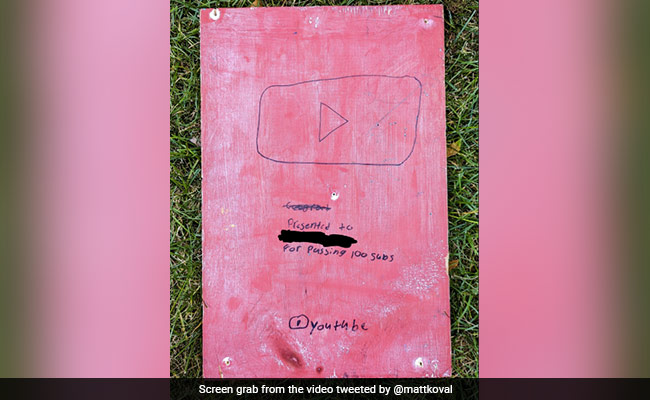 Boy Reaches 100 Subscriber Mark On YouTube, Gets Wooden Play Button From Friend