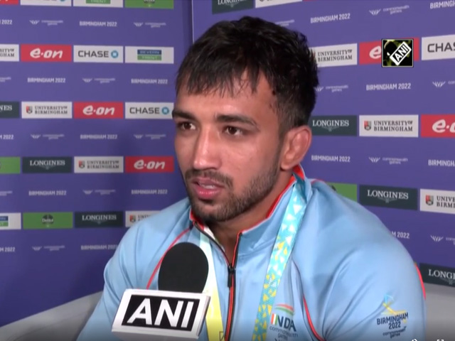 CWG 2022: Indian Wrestler Naveen Clinches Gold in Men's 74Kg Freestyle Wrestling