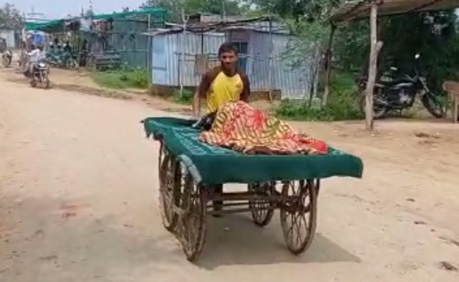 MP: समय पर नहीं आई एम्बुलेंस, गर्भवती पत्नी को ठेले पर पहुंचाना पड़ा अस्पताल