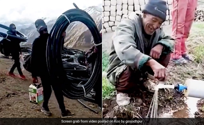 Minister Posts Video Showing Herculean Task Of Bringing Tap Water To Remote Ladakh Village