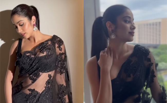 Janhvi Kapoor's Black Saree Exudes Grace Of A Very Different Kind