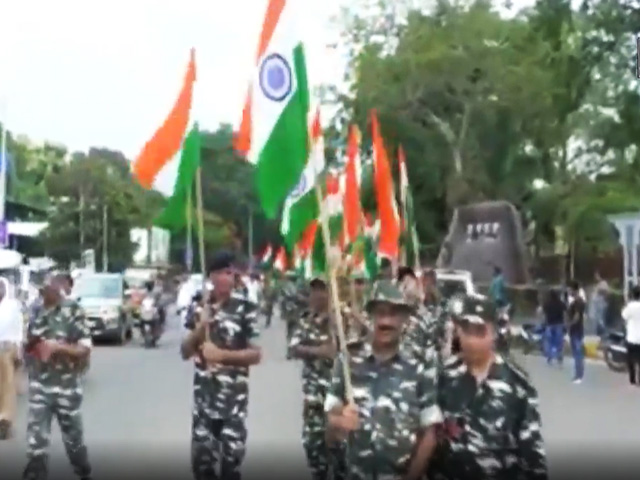 Paramilitary Personnel Take Out '<i>Tiranga Yatra</i>' In Assam