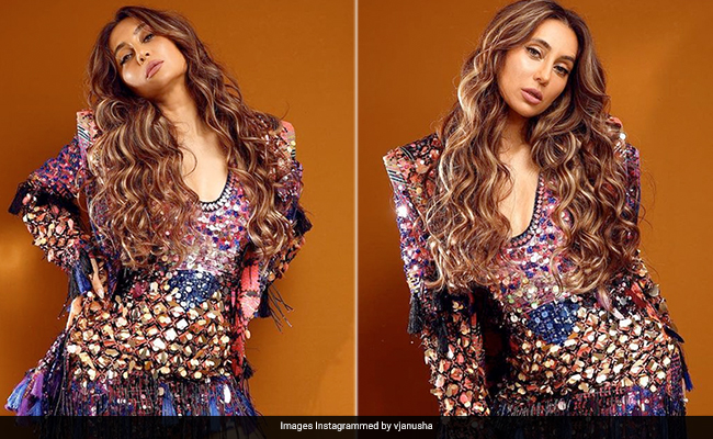 For Anusha Dandekar, "The Only Way To Sparkle And Shine" Is In A Dazzling Multicoloured Mini Dress