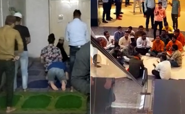 Video: Bajrang Dal Men Protest Against Namaz By Staff At Bhopal Mall, Recite Hanuman Chalisa