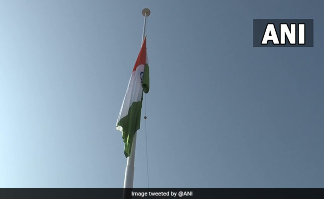 108-Feet Tall National Flag Installed In Kashmir's Baramulla