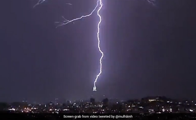 Watch: Lightning Strikes Clock Tower In Mecca, Then This Happens