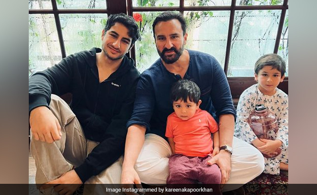 A Pic Of Saif Ali Khan With Sons Ibrahim, Taimur And Jeh, Shared By Kareena Kapoor. What's Not To Love?