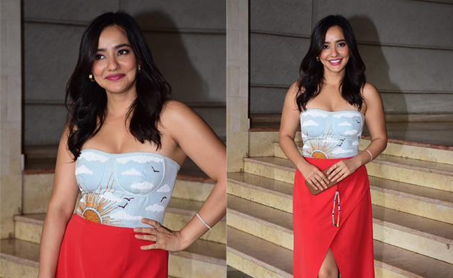 Neha Sharma Is Nothing Less Than A Masterpiece In A Patterned Corset Top And Red Wrap Skirt