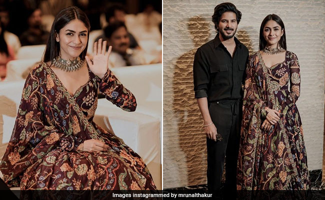 Signaling The Arrival Of Autumn Is Mrunal Thakur In A Floral Anarkali Set