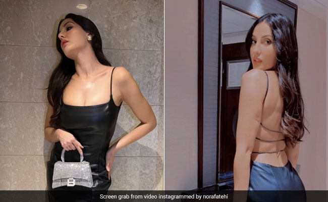 Nora Fatehi's Black Leather Dress May Seem Like Your Usual Suspect At First, But Oh That Back!