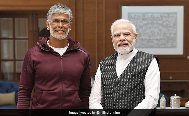 Actor-Model Milind Soman Meets PM Modi, Gifts Him Balakrishna Idol