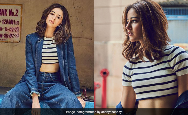 With A Denim Jacket And Jeans, Ananya Panday In A Striped Crop Top And Sneakers Has Us Swooning At Her Casual Style