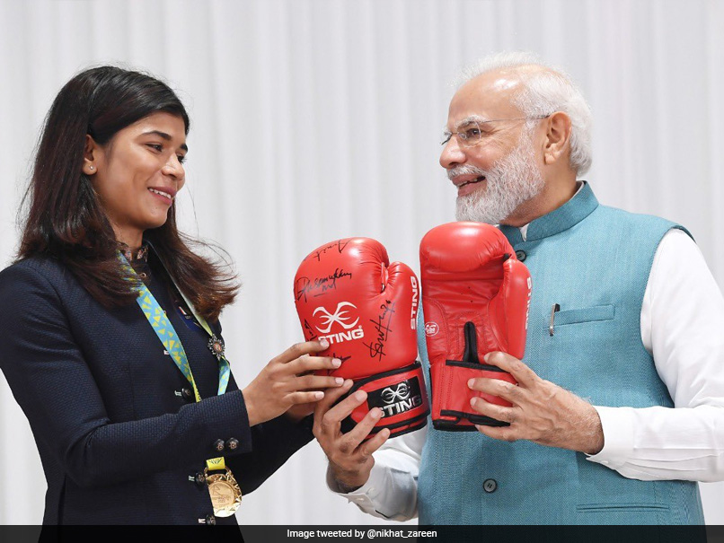 Nikhat Zareen Gifts Boxing Gloves To PM Modi, Hima Das Gives Traditional Gamocha