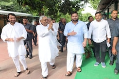 Nitish Kumar Resigns, Marches With Tejashwi Yadav To Governor Nitish Kumar Resigns, Marches With Tejashwi Yadav To Governor