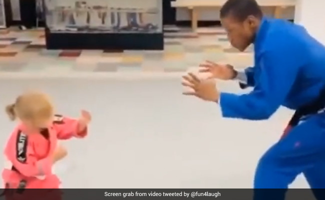 Watch: Karate Trainer Lets Adorable Little Girl Beat Him, Internet Calls It "Cute"