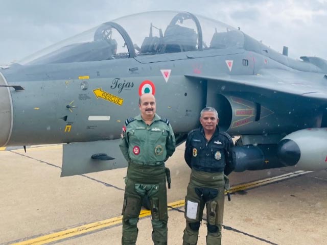 Air Chief Marshal VR Chaudhari Flies Indigenous Aircraft In Bengaluru