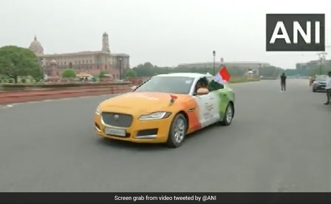 Watch: Man Drives To Delhi In His Jaguar Painted In National Flag Colours