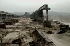 Video: Railway Bridge Collapses Amid Heavy Rainfall In Himachal's Kangra Video: Railway Bridge Collapses Amid Heavy Rainfall In Himachal's Kangra