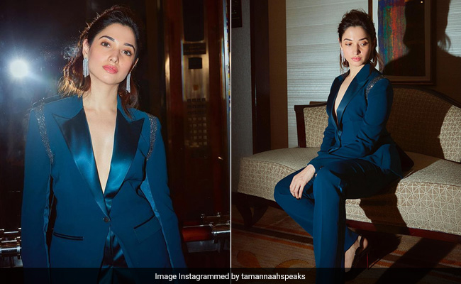 Just Tamannaah Bhatia Busting Out Her Power Moves In A Gorgeous Teal Pantsuit