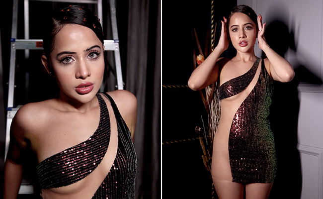 Urfi Javed In Sheer Bronze Sequin Dress Sparkles Brighter Than A Galaxy Full Of Stars