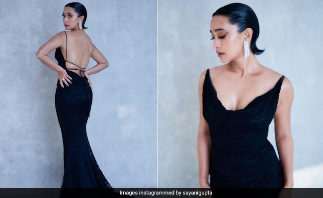 Sayani Gupta's Backless Black Gown With A Slicked Back Bob Deserved Its Own Award For Its Edgy Vibe