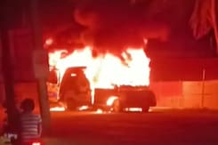 Moving Ambulance Catches Fire In Assam's Nagaon Moving Ambulance Catches Fire In Assam's Nagaon