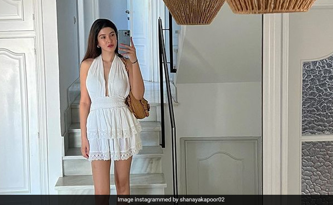 Shanaya Kapoor Stands Out In A Sea Of Bright Colours Of Ibiza In A Chic White Summer Dress