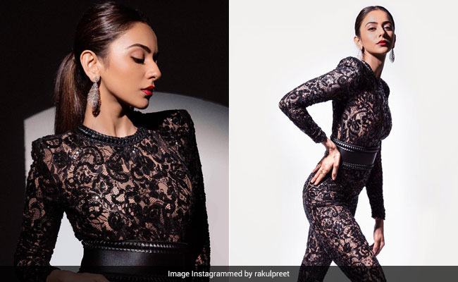 Rakul Preet Singh's Black Sheer Lace Jumpsuit Is Worth Taking The Risque For