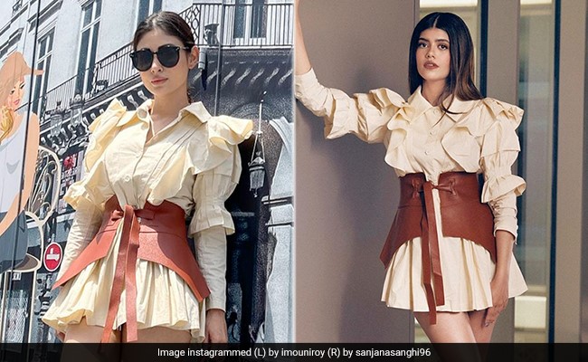 Mouni Roy Or Sanjana Sanghi, Who Wore The Corset Belt Mini Dress Better?