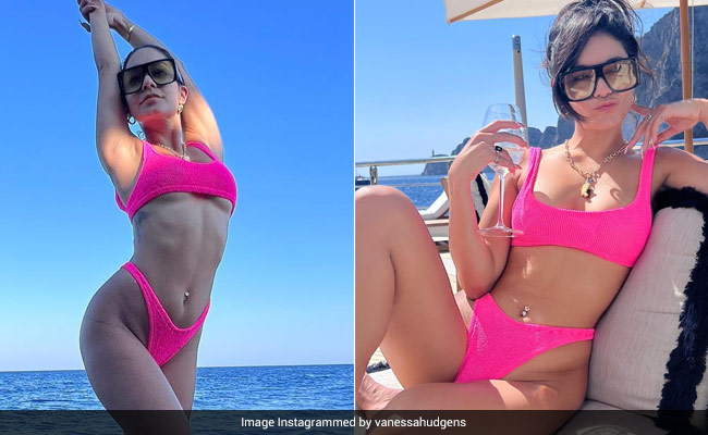 Vanessa Hudgens' Bright Pink Swim Set Has Cancelled All The Blues For Today