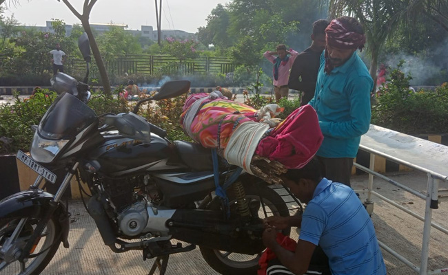 Helpless Son Ties Mother's Body To Bike In Madhya Pradesh