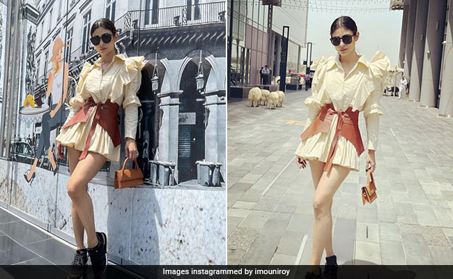 Dubai Summers Are Soaring But That's Just Mouni Roy's Cue To Dress Up In Her Ruffled Mini Dress, Corset Belt