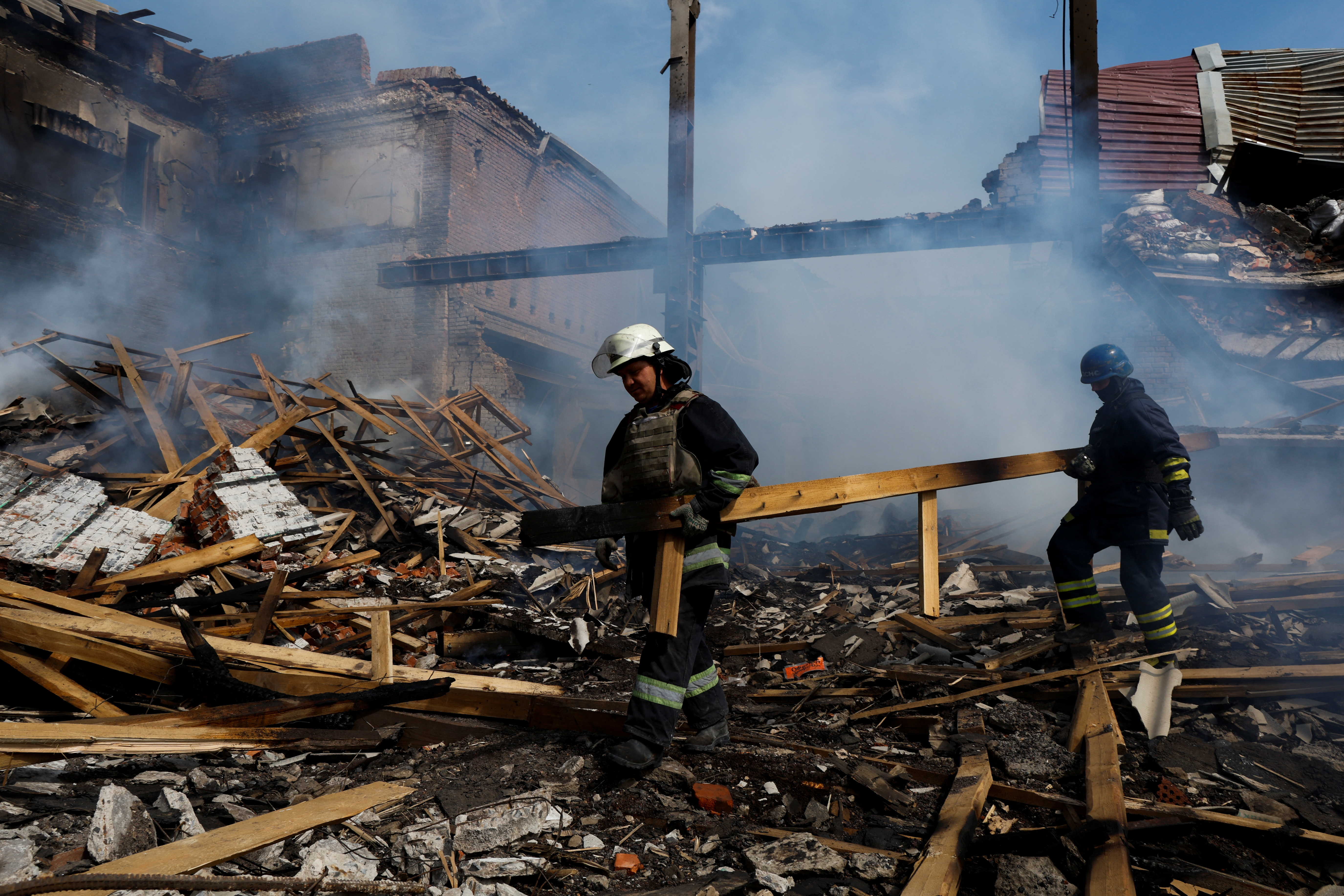 Ukrainian Firefighters Rescue Kitten From Restaurant Hit By Russian Rocket In Kharkiv: Report
