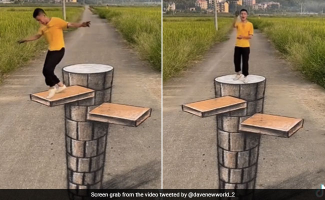 लड़के ने सड़क पर बना डाला ऐसा डिजाइन, हैरान होकर देखते रह गए लोग, आप भी खा जाएंगे धोखा