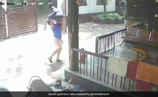 Video: Kerala Man Fell From Terrace, Dramatic Save By Older Brother