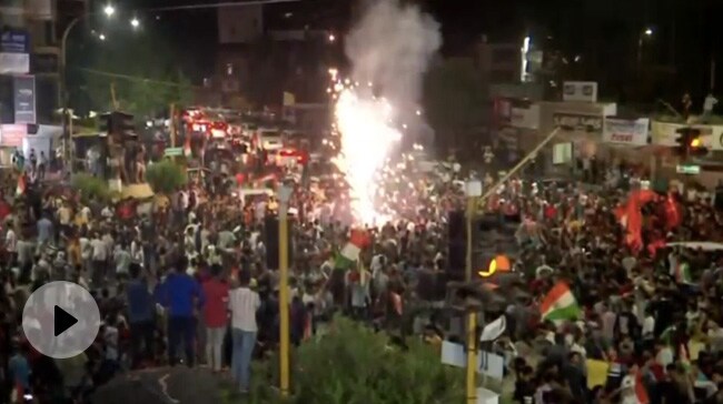 Fans Burst Crackers In Nagpur To Celebrate India's Win Against Pakistan