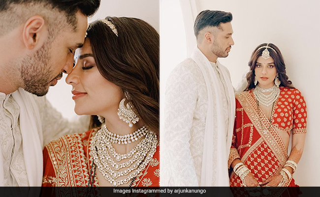 Carla Dennis Was All Love And Laughter As A Princess Bride In A Red Sabyasachi <i>Lehenga</i>