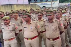 Police Flag March In Noida Ahead Of Meet For Jailed Politician Who Abused Woman Police Flag March In Noida Ahead Of Meet For Jailed Politician Who Abused Woman