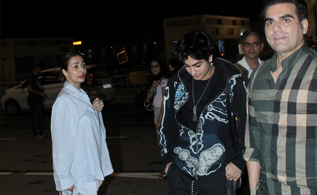 Malaika Arora And Ex-Husband Arbaaz Khan Pictured With Son Arhaan At The Airport