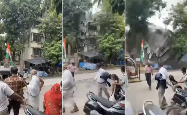 मुंबई में देखते ही देखते एक सेकेंड में गिरी 4 मंजिला इमारत, दिल दहला देगा VIDEO
