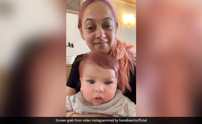 Hazel Keech's Adorable Video With Son. "Baby Discovers Instagram," She Captions It