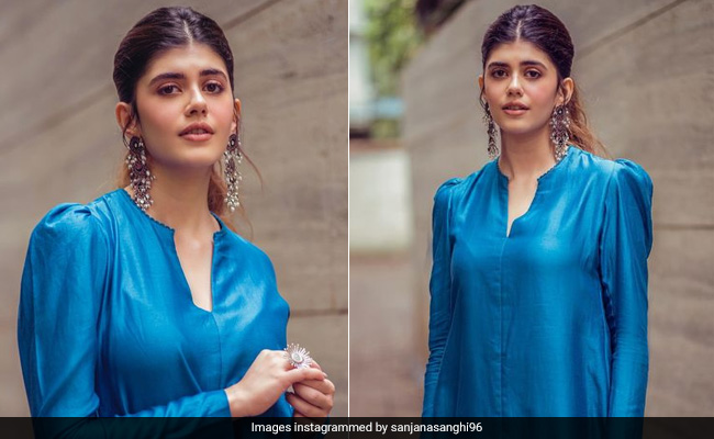 Sanjana Sanghi Aces Monsoon Dressing In An Electric Blue Kurta Set