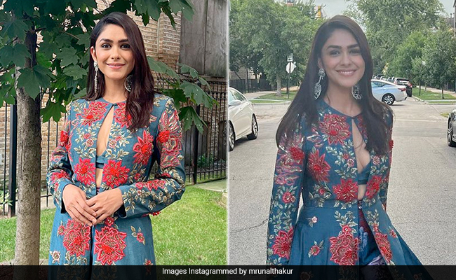 Blue And Red Together Makes Purple But Also Mrunal Thakur's Delightful Festive Anarkali