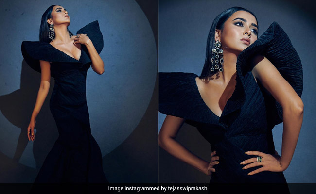 Tejasswi Prakash's Voluminous Black Gown Is The Only Drama We Need In Our Lives