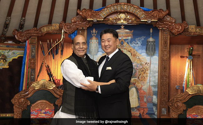 Defence Minister Rajnath Singh Meets Mongolian President To Boost Bilateral Ties